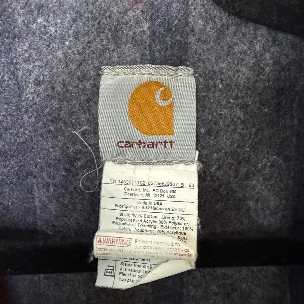 Vintage Y2K CARHARTT CO4 BRN Jacket Mens 44 Brown Canvas Barn Chore pockets coat - Picture 9 of 9